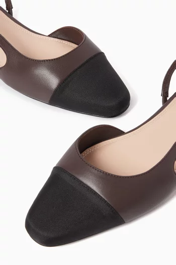 Marcy Slingback Ballerina Flats in Leather