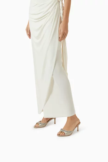 Yazmin 70 Crystal Mule Sandals in Satin