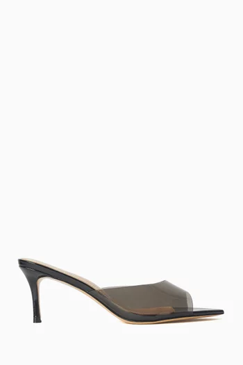 Sizy 70 Mule Sandals in PVC & Metallic Leather