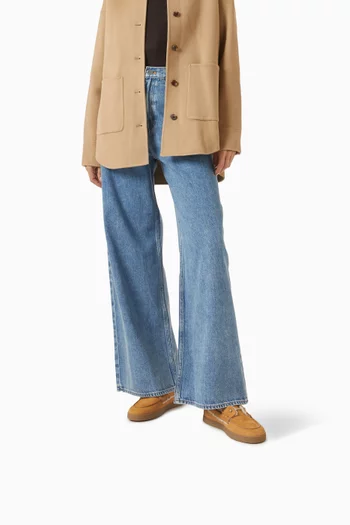 حذاء شامبليبوت بتصميم قارب فرو وجلد عجل