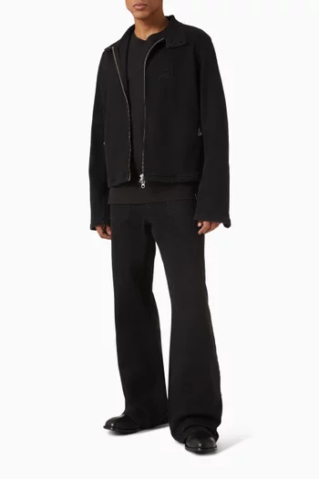 بنطال جينز بجيبين وقصة فضفاضة دينم