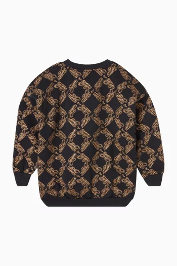 Club Oversized Printed Sweatshirt in Fleece