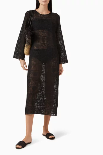 قفطان طويل بتصميم كروشيه