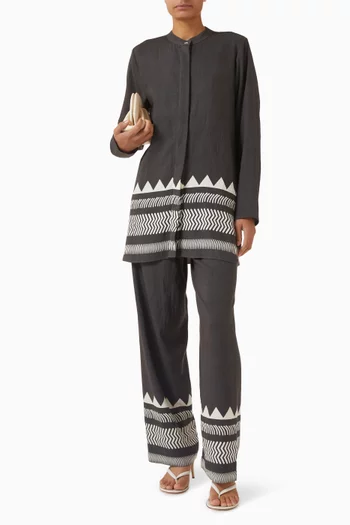 بنطال ميتريك بقصة ساق واسعة