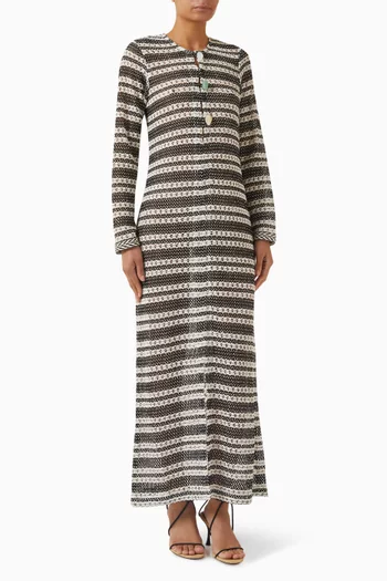 قفطان طويل بتصميم كروشيه