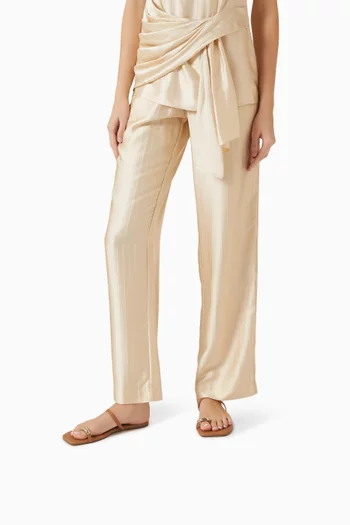 حذاء مفتوح كوليت بكعب مسطح جلد