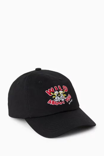 Wild Tiger Embroidered Cap in Cotton