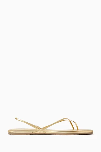 صندل ميلي بكعب مسطح جلد لامع