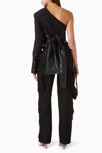 One-shoulder Wrap Top