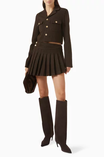 Joelle Pleated Mini Skirt in Wool Blend
