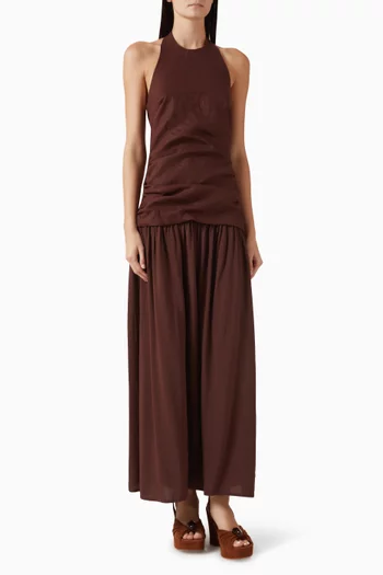 Tali Halterneck Dress in Linen