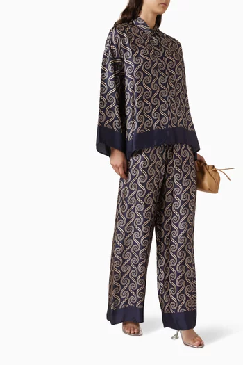 Jensen Wide-leg Pants in Satin