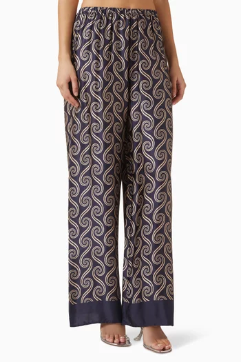 Jensen Wide-leg Pants in Satin
