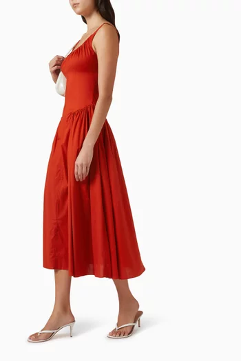 Olas Midi Dress in Cotton