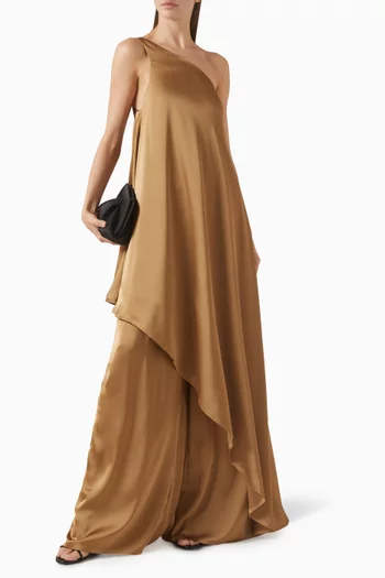 One-shoulder Diagonal Tunic Dress