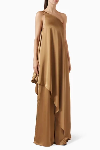 One-shoulder Diagonal Tunic Dress