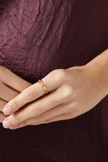 Golden Link Ring in Gold-plated Brass