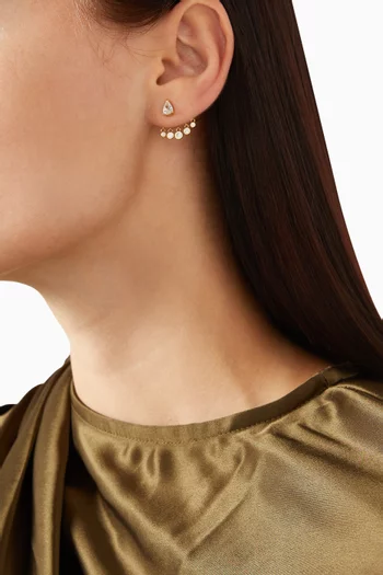 Teardrop Crystal Jacket Earrings in Gold Vermeil