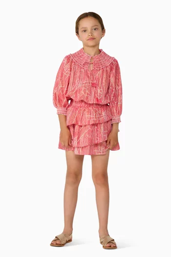 Anna Mini Dress in Cotton Metallic