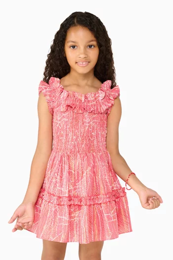 Amber Mini Dress in Cotton Metallic