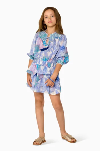 Anna Mini Dress in Cotton Metallic