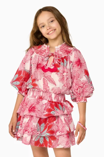 Anna Mini Dress in Cotton Metallic