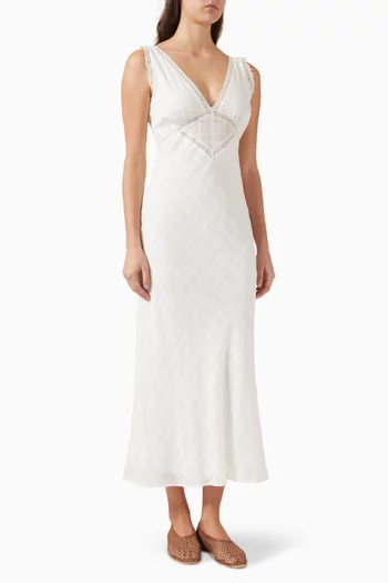 Cypril Lace Midi Dress in Cotton