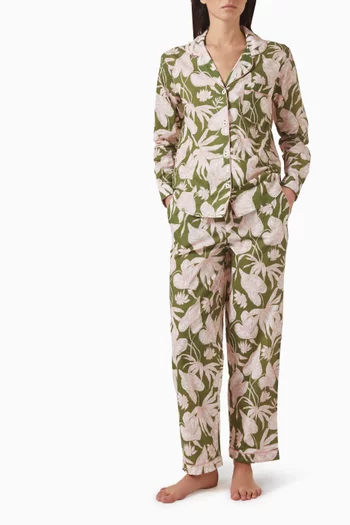 طقم بيجاما طويل قطن عضوي