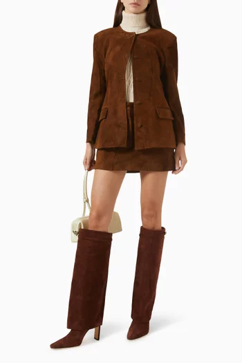 بلوزة بفتحة في الخلف ومنسوجة بغرزة الضفيرة من كشمير