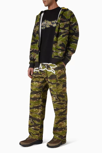 Spray Running Dog Tiger Stripe Cargo Pants