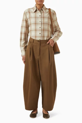 قميص صوف فلانيل بنقشة مربعات