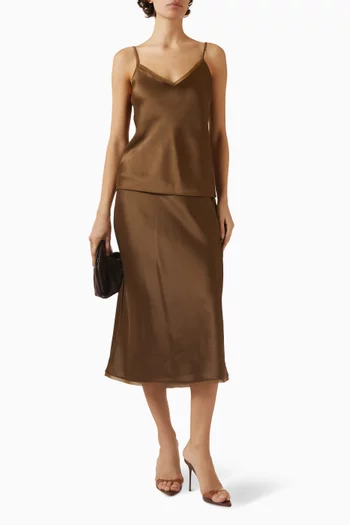 بلوزة كاميسول ستان بفتحة رقبة على شكل حرف V‏