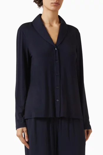 كارديغان صوف بارز الملمس بياقة بشال