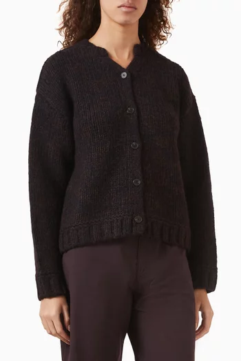 كارديغان صوف لامع وسميك