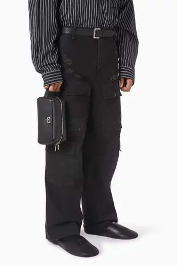 حقيبة مستحضرات العناية الشخصية روديو جلد عجل ناعم