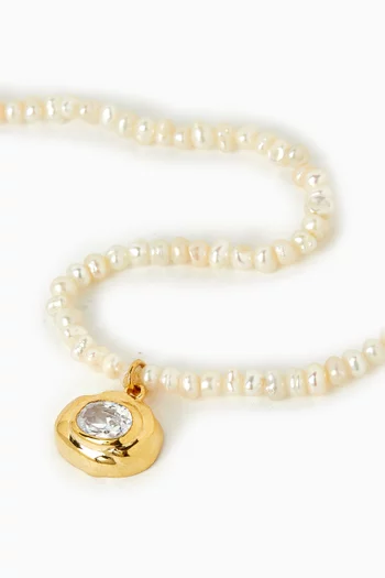 Pearl Choker in Gold-plated Metal