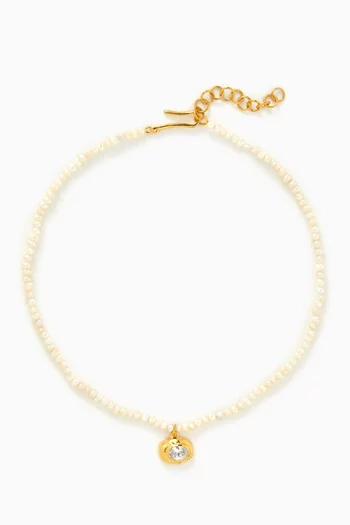Pearl Choker in Gold-plated Metal