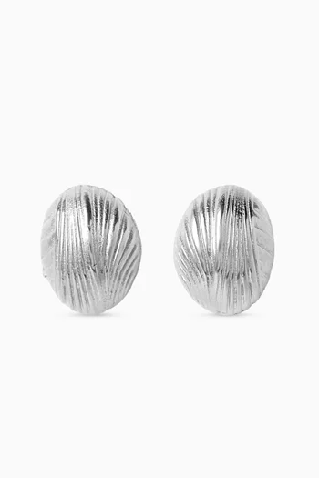 Thil Mini Stud Earrings in Palladium-plated Brass