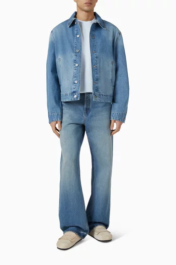 تي شيرت بشريط مضلع بشعار الماركة قطن عضوي