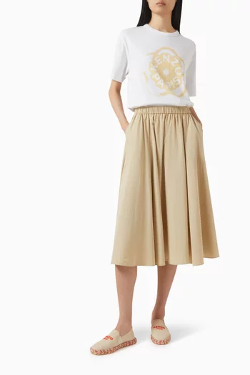 تي شيرت فضفاض مطرز بشعار زهرة بوكي 2.0 قطن