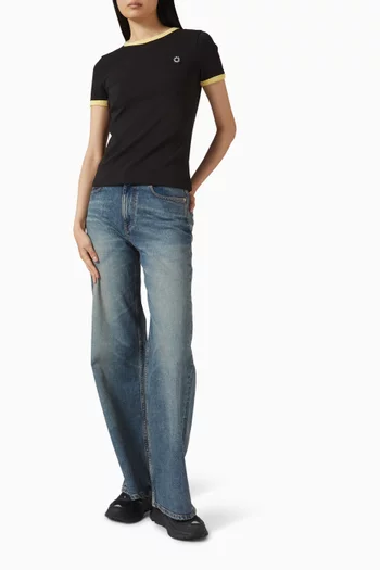 تي شيرت مطرز بشعار زهرة البوكي 2.0‏ قطن