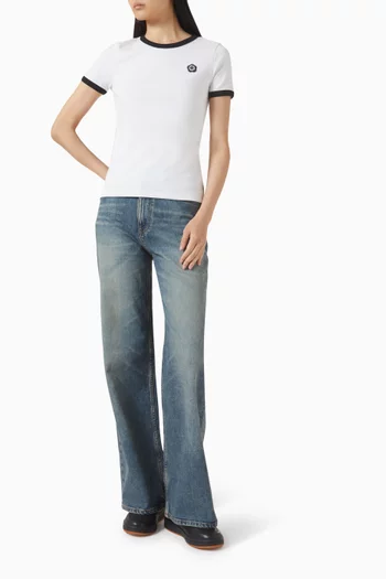 تي شيرت مطرز بشعار زهرة البوكي 2.0‏ قطن