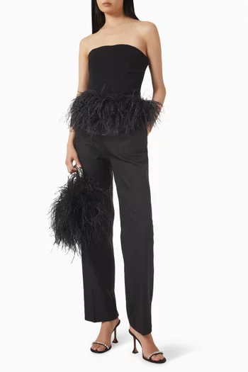 Anieri Feather-trim Top in Crepe