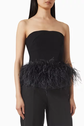 Anieri Feather-trim Top in Crepe