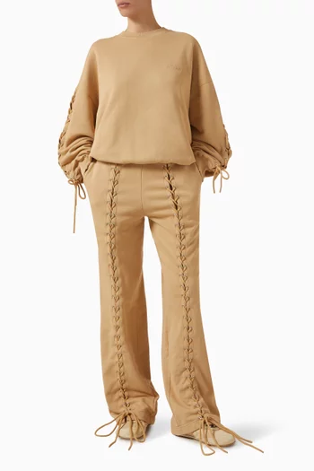 سويت شيرت بأربطة قطن عضوي