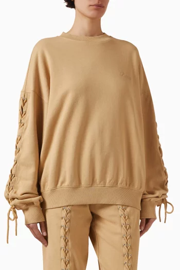 سويت شيرت بأربطة قطن عضوي