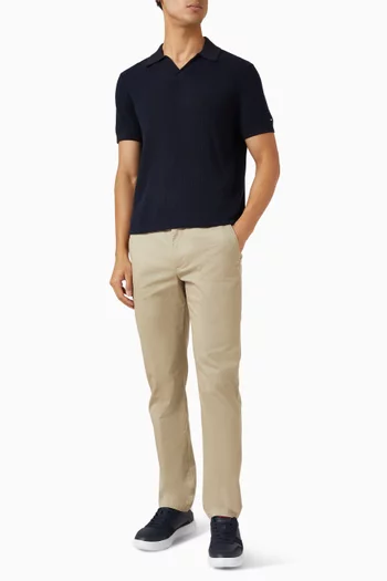 تي شيرت بولو بنسيج خلية نحل بارز قطن ولايوسيل