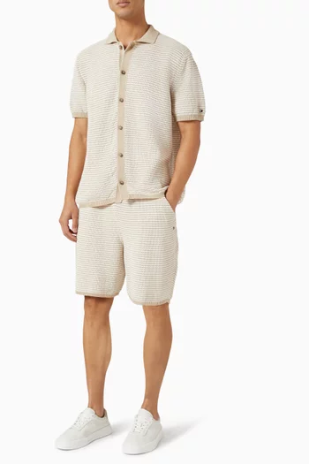 Knitted Texture Shorts in Cotton-blend