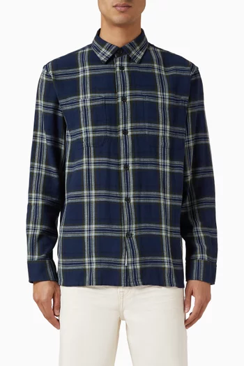 Check Relaxed Shirt in Slub Twill