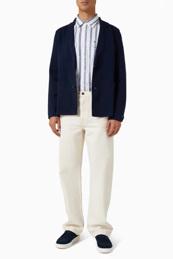 Stripe Shirt in Brushed Linen Twill